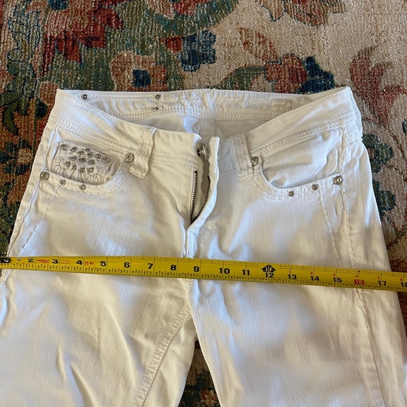 Original LA Idol White Jeans Denim Stretch Boot Cut Pants Size 7 W30 L31 1/2 - Picture 3 of 14
